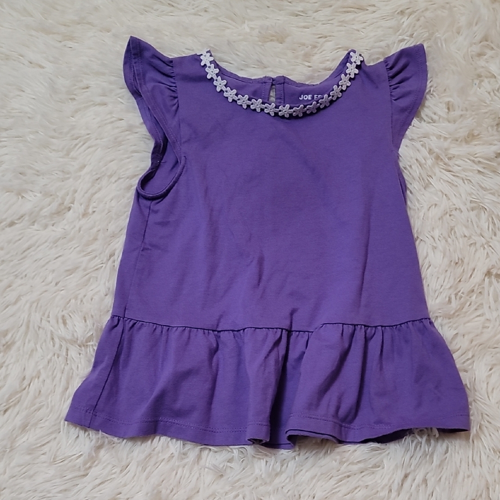 Joe Fresh, Girl's, Size 5, Purple Kids Ruffle Top,